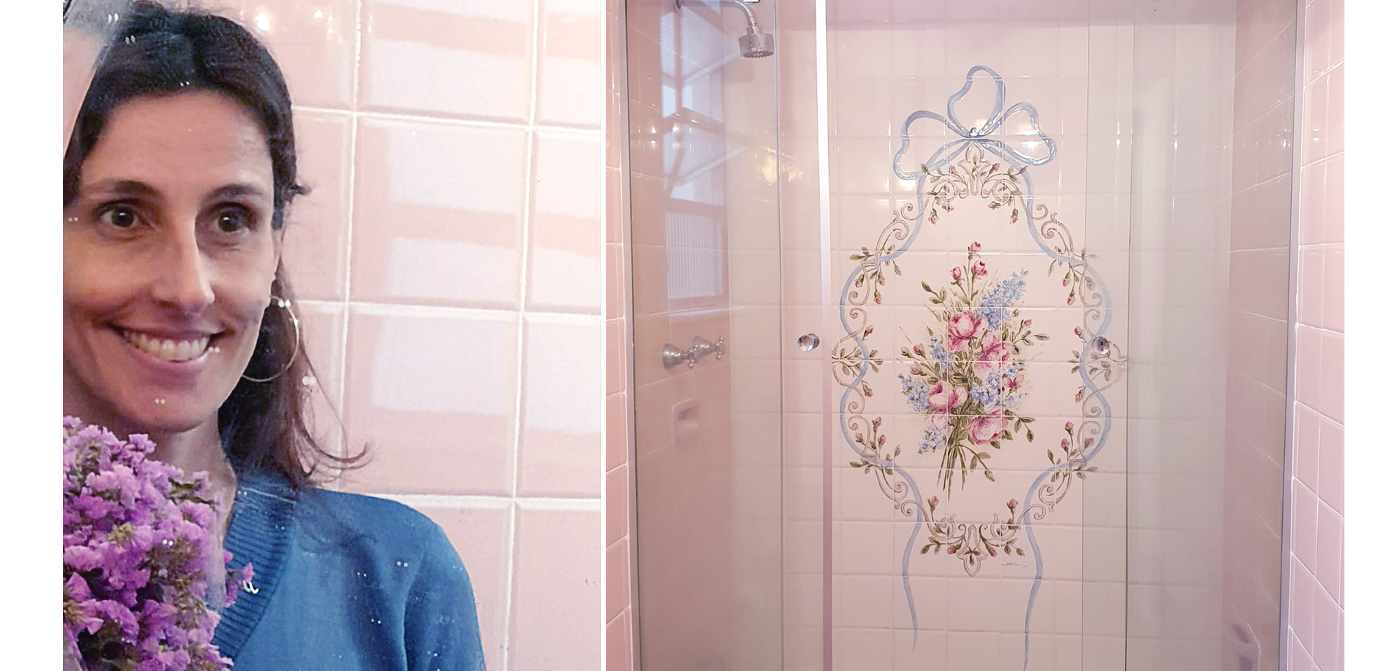 Gabriela Altaf e o banheiro decorado de sua avó