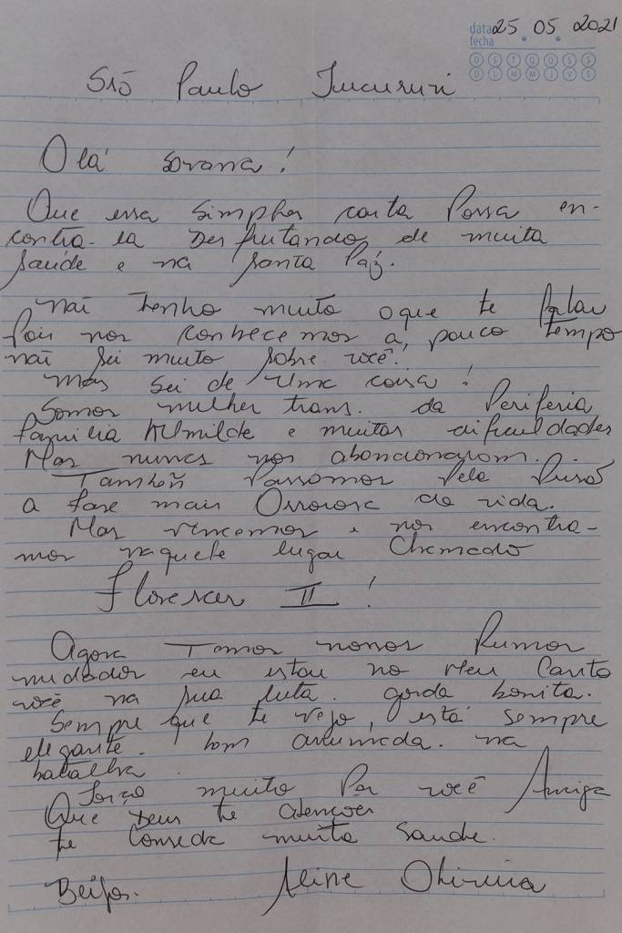 Carta de Aline para Savanna