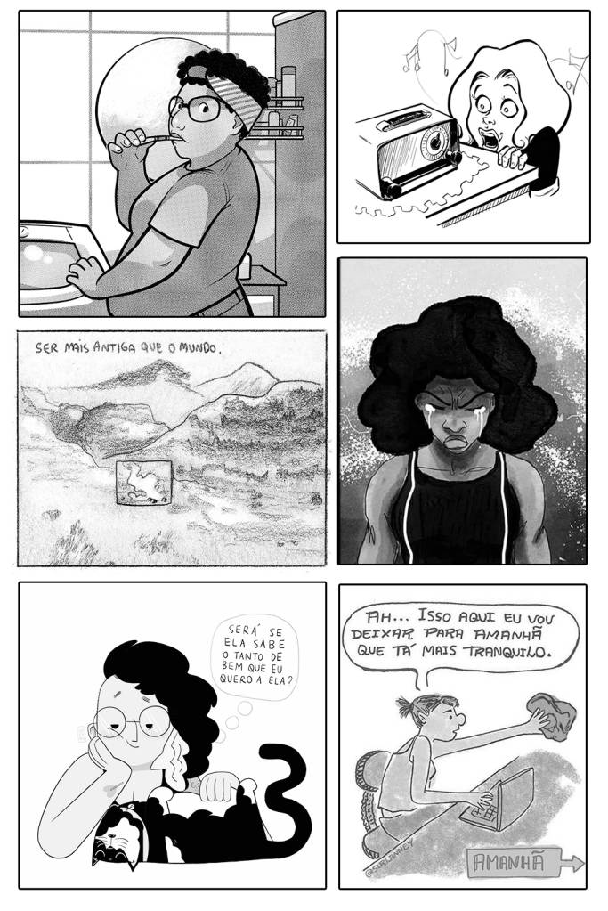 colagem de desenhos de diferentes mulheres que fazem escrevem e ilustram histórias em quadrinhos