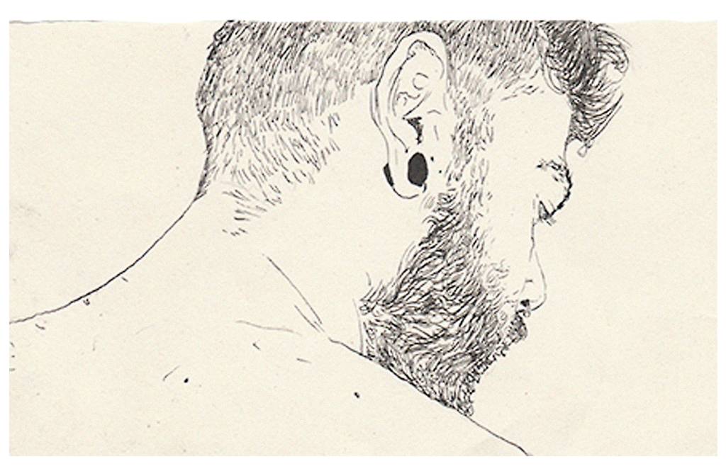 Ilustração de uma nuca de homem vista de costas