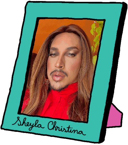 ilustração de sheyla christina em um porta retrato